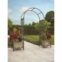 Huntingdon Ornamental Steel Arch & Planter Frames - 2m X 1.1m X 50cm