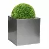 30cm Zinc Galvanised Silver Cube Pot - By Primrose™ -All Plants Sales Store PP0079M main image 1530