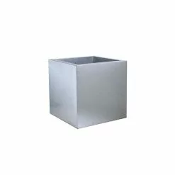 50cm Zinc Galvanised Silver Cube Planter - By Primrose™ -All Plants Sales Store PP0079X add image 1 239a