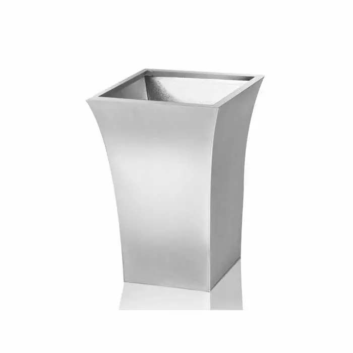 H49cm Zinc Galvanised Silver Flared Square Planter - By Primrose™ 3 H49cm Zinc Galvanised Silver Flared Square Planter - By Primrose™