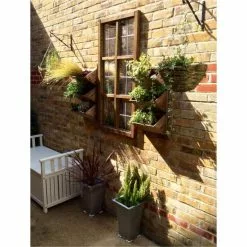 H38 Zinc Galvanised Silver Flared Square Planter - By Primrose™ -All Plants Sales Store PP0250S2 add image 5 2ce4