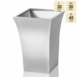 H42.5cm Zinc Galvanised Silver Flared Square Planter -By Primrose™ 11 H42.5cm Zinc Galvanised Silver Flared Square Planter -By Primrose™ -All Plants Sales Store PP0250S3 528d