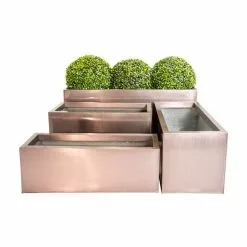 75cm Zinc Galvanised Trough Planter In A Copper Finish By Primrose™ -All Plants Sales Store PP0261L add image 4 280a