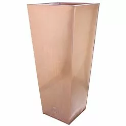 H70cm Zinc Galvanised Flared Square Planter In A Copper Finish By Primrose™