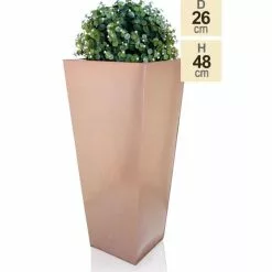 H48cm Zinc Galvanised Flared Square Planter In A Copper Finish By Primrose™ -All Plants Sales Store PP0262S e90c