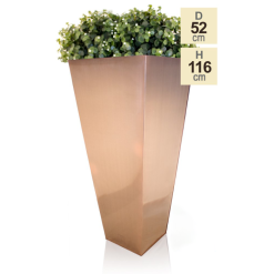 H116cm Zinc Galvanised Flared Square Planter In A Copper Finish By Primrose™ -All Plants Sales Store PP0262XL main image 8d48