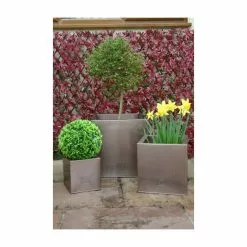 30cm Zinc Galvanised Cube Planter In A Copper Finish By Primrose™ -All Plants Sales Store PP0264M add image 6 876e