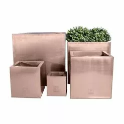 50cm Zinc Galvanised Cube Planter In A Copper Finish By Primrose™ -All Plants Sales Store PP0264XL add image 3 e2c6