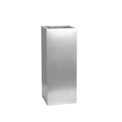 H100cm Zinc Galvanised Tall Silver Cube Planter - By Primrose™ -All Plants Sales Store PP0341L rollover image b356