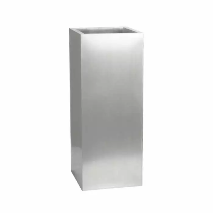 H75cm Zinc Galvanised Tall Silver Cube Planter - By Primrose™ 4 H75cm Zinc Galvanised Tall Silver Cube Planter - By Primrose™ - Image 2