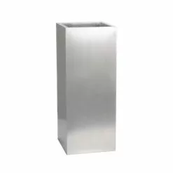 H50cm Zinc Galvanised Tall Cube Planters In Silver - By Primrose™ -All Plants Sales Store PP0341S add image 2 72aa