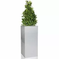 H50cm Zinc Galvanised Tall Cube Planters In Silver - By Primrose™ -All Plants Sales Store PP0341S add image 5 3e0d