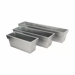60cm Zinc Edge Silver Trough Planter - By Primrose™
