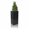 H50cm Zinc Galvanised Tall Platinum Cube Planter - By Primrose™