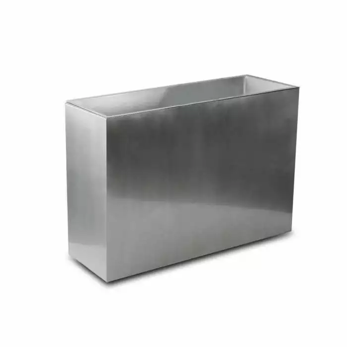 89cm Zinc Tall Trough Planter With Insert In Silver - By Primrose™ 6 89cm Zinc Tall Trough Planter With Insert In Silver - By Primrose™ - Image 4