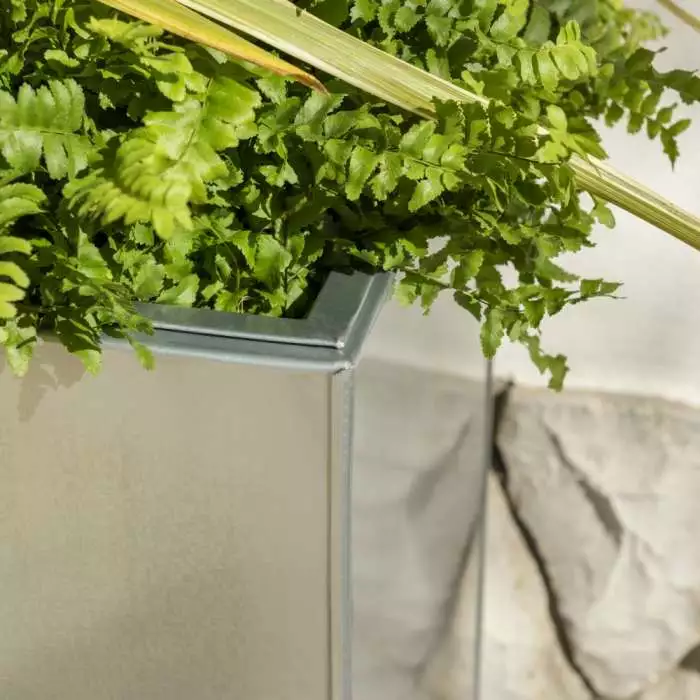89cm Zinc Tall Trough Planter With Insert In Silver - By Primrose™ 4 89cm Zinc Tall Trough Planter With Insert In Silver - By Primrose™ - Image 2