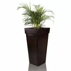 H80cm Mocha Brown Zinc Tall Flared Square Planter - By Primrose™ -All Plants Sales Store PP1891L add image 2 af2d