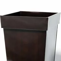 H80cm Mocha Brown Zinc Tall Flared Square Planter - By Primrose™ -All Plants Sales Store PP1891L add image 3 5d0d