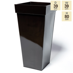 H80cm Mocha Brown Zinc Tall Flared Square Planter - By Primrose™ -All Plants Sales Store PP1891L main image cce4