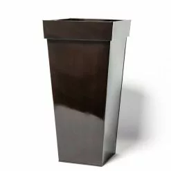 H70cm Mocha Brown Zinc Tall Flared Square Planter - By Primrose™ -All Plants Sales Store PP1891M add image 4 9bf3