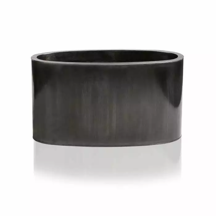 W60cm Platinum Low Oval Zinc Galvanised Planter - By Primrose™ 7 W60cm Platinum Low Oval Zinc Galvanised Planter - By Primrose™ - Image 5