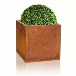 H60cm Large Corten Steel Cube Planter