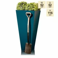 H116cm Zinc Galvanised Teal Flared Square Planter - By Primrose™ 7 H116cm Zinc Galvanised Teal Flared Square Planter - By Primrose™ -All Plants Sales Store PP2640XL main image c5bc