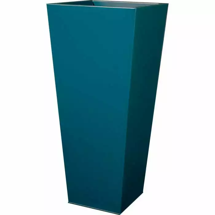 H116cm Zinc Galvanised Teal Flared Square Planter - By Primrose™ 3 H116cm Zinc Galvanised Teal Flared Square Planter - By Primrose™