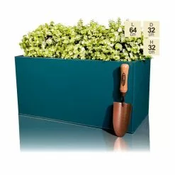 64cm Zinc Galvanised Teal Trough Planter - By Primrose™ 9 64cm Zinc Galvanised Teal Trough Planter - By Primrose™ -All Plants Sales Store PP2641M main image no logo 3dd8