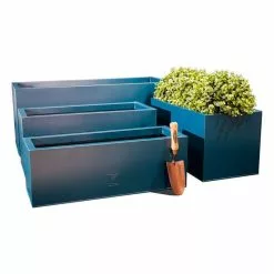 100cm Zinc Galvanised Teal Trough Planter - By Primrose™ -All Plants Sales Store PP2641XL add image 1 627a