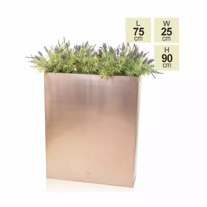 H90cm Tall Copper Trough Planter With Insert - By Primrose™ 5 H90cm Tall Copper Trough Planter With Insert - By Primrose™ - Image 3