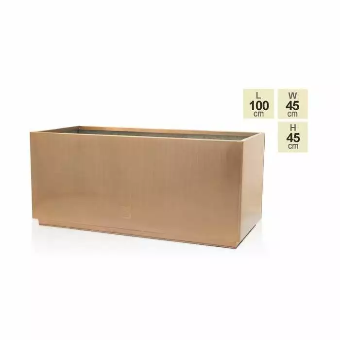 100cm Zinc Galvanised Kick-Bottom Trough Planter In Copper By Primrose™ 6 100cm Zinc Galvanised Kick-Bottom Trough Planter In Copper By Primrose™ - Image 4