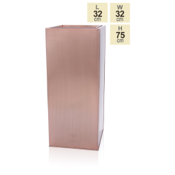 H75cm Zinc Galvanised Tall Copper Cube Planter With Insert - By Primrose™ -All Plants Sales Store PP2828MI main image 0a87