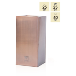 H50cm Zinc Galvanised Tall Cube Planters In Copper - By Primrose™ -All Plants Sales Store PP2828S main image cda1