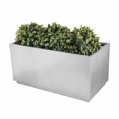 60cm Zinc Galvanised Kick-Bottom Trough Planter In Silver By Primrose™ -All Plants Sales Store PP3007L feed image 4ab4