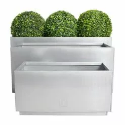 60cm Zinc Galvanised Kick-Bottom Trough Planter In Silver By Primrose™ -All Plants Sales Store PP3007S add image 5 85a4
