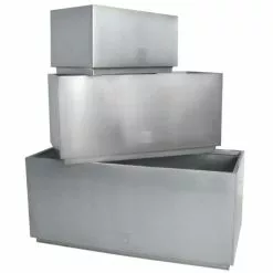 60cm Zinc Galvanised Kick-Bottom Trough Planter In Silver By Primrose™ -All Plants Sales Store PP3007S add image 6 d624
