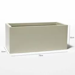 75cm Trough Zinc Ivory Textured Dipped Galvanised Planter -All Plants Sales Store PP40758 add image 2 55b3