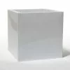 50cm Cube Zinc White Gloss Dipped Galvanised Planter