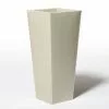 70cm Flared Square Zinc Ivory Textured Dipped Galvanised Planter