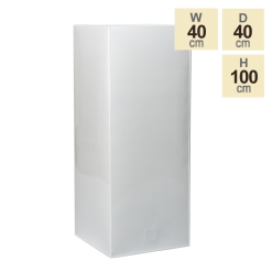 100cm Tall Cube Zinc White Gloss Dipped Galvanised Planter -All Plants Sales Store PP40777 main image 7b8b