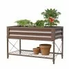 Brown Stand Up Metal Raised Garden Planter With Liner -All Plants Sales Store PP665 1 981b